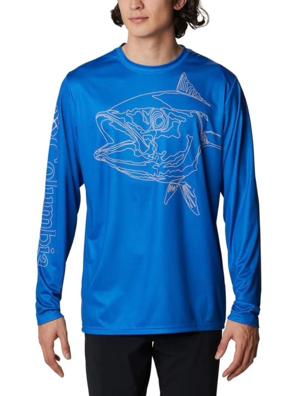 Columbia PFG Fishing Long Sleeve Terminal Tackle Perf. Shirt Royal Blue Men’s XX